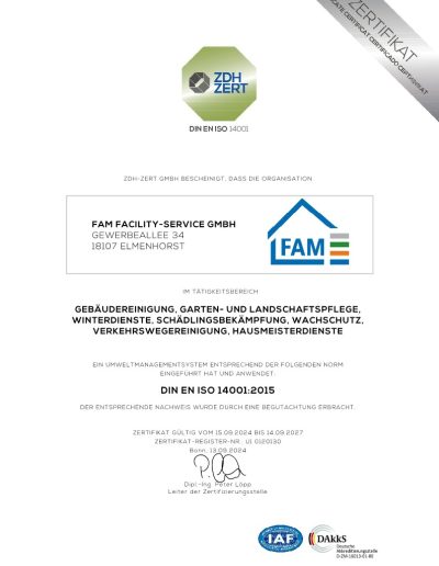 FS ISO Zertifikat DIN EN ISO 14001